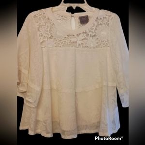 Anthropologie sheer floral top